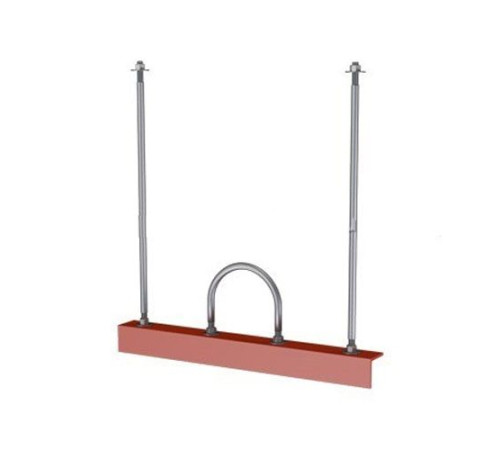 Подвески одной трубы на опорном уголке в Речице