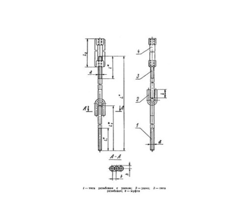 Тяги шарнирные резьбовые с муфтой для трубопроводов в Речице