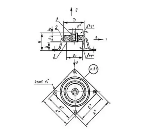 Амортизаторы приборные резинометаллические чашечные в Речице