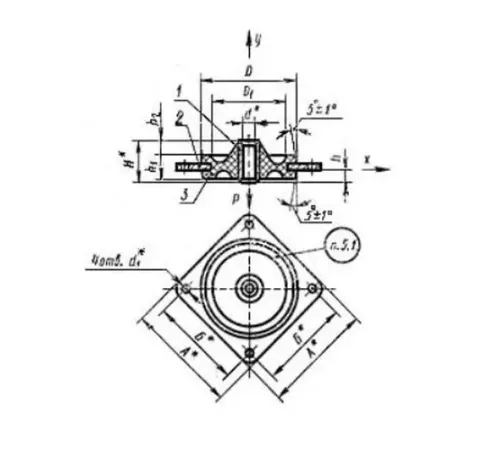 Амортизаторы приборные резинометаллические пластинчатые в Речице