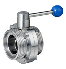 Дисковый кран бабочка резьба-сварка