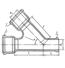 Косые чугунные тройники 60 градусов