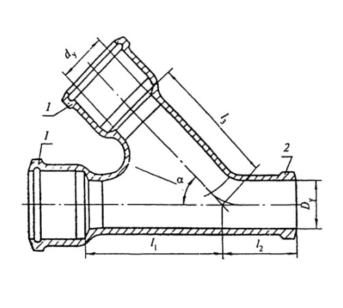 Косые чугунные тройники 60 градусов в Речице