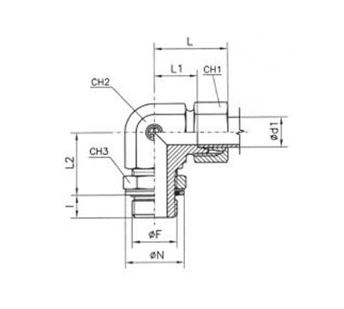 Угольники ввертные TN 514 с уплотнением в Речице
