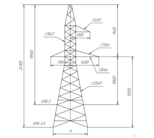 Промежуточно-угловые опоры ЛЭП в Речице с доставкой по Беларуси