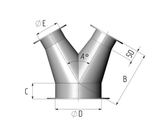 Титановые неравнопроходные Y-тройники для воздуховодов в Речице